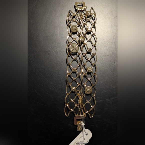 Sorrelli Gold Bracelet with Black and Crystal Accent Stones - Picture 6 of 9